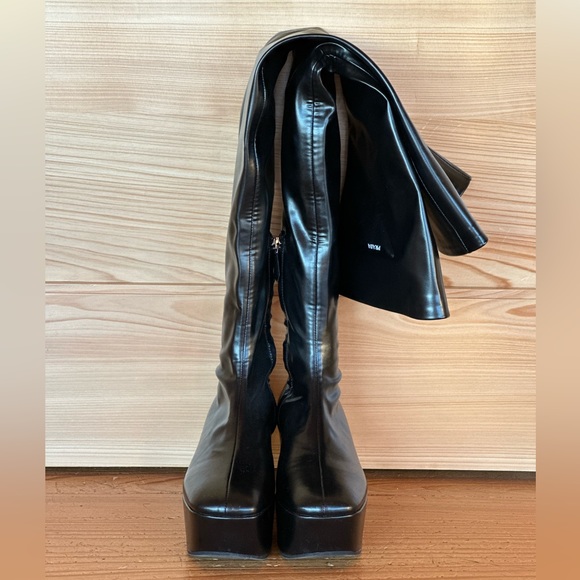 Prada Stretch Napa Over-The Knee Platform Boots - Picture 6 of 7